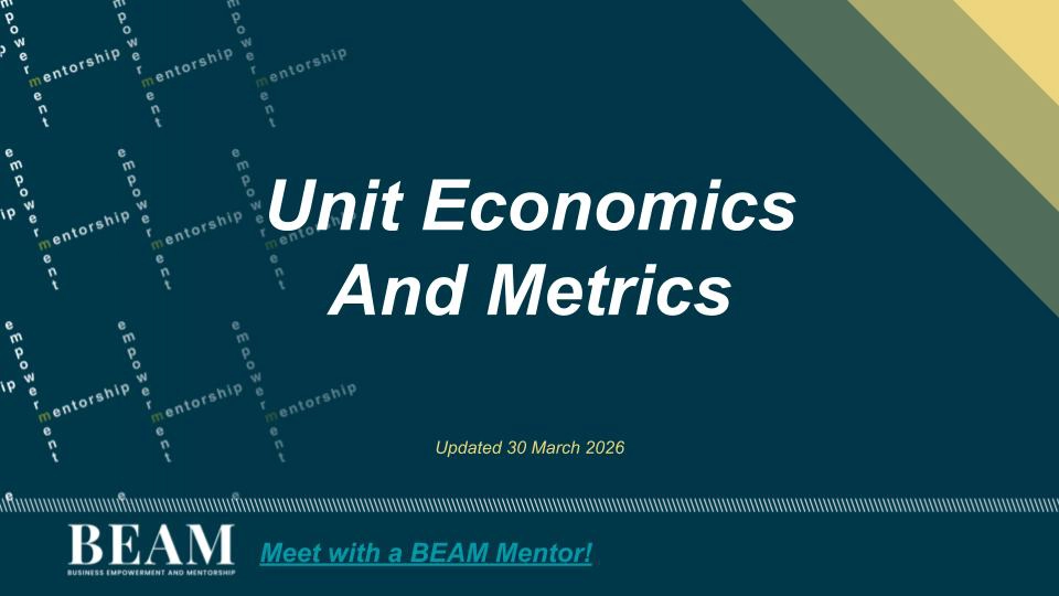 Unit Economics And Metrics